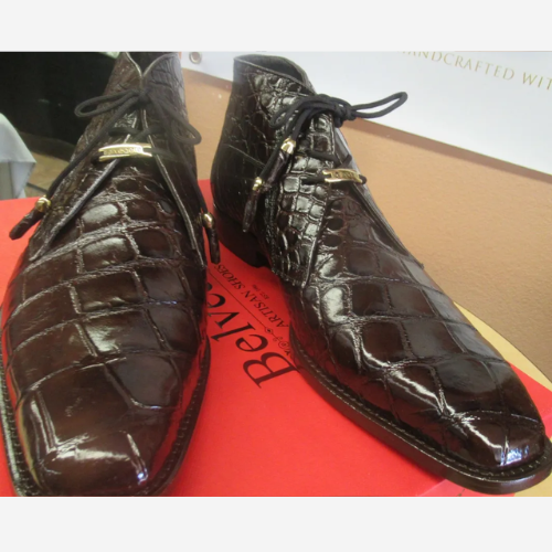 Brown genuine alligator skin men shoes