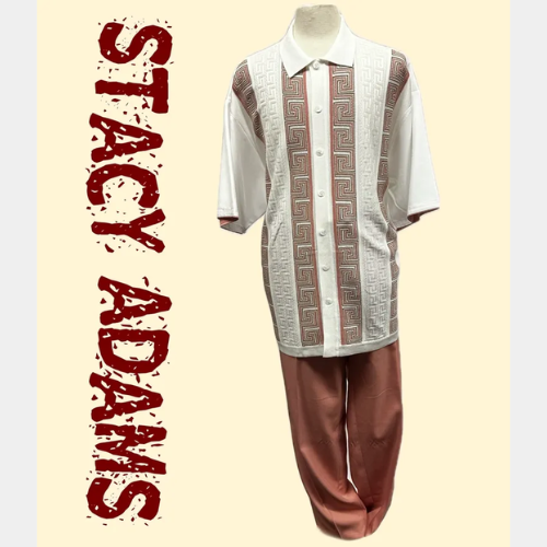 Tan and red fabric 2 piece set