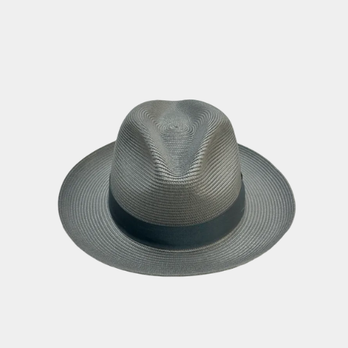 Grey men's hat with black band